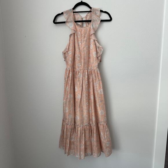 Ulla Johnson Open Back Floral Midi Dress Wilda Pink - Picture 1 of 11